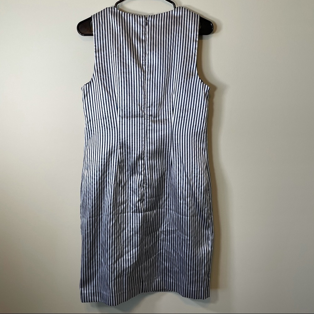SOLDBanana Republic White & Navy Striped Bow Dress - Picture 4 of 10